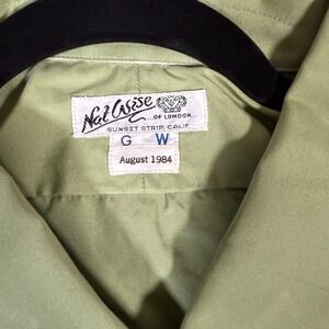 NWOT Nat Wise Vintage 1984 Short Sleeve Button Up Shirt Military Style Green M/L